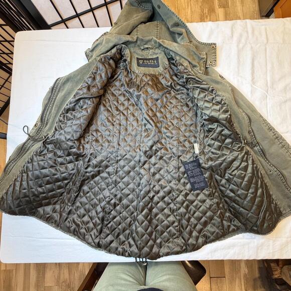 Vintage Women's Green Utility Military Jacket Guess Los Angeles Sz S - Picture 6 of 15